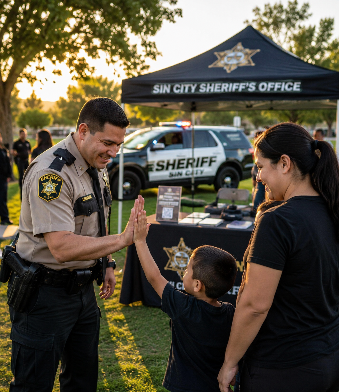 Deputies at a community event